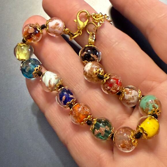 Venetian Cornaro Murano Glass Beaded Necklace & Bracelet Set - Picture 5 of 10